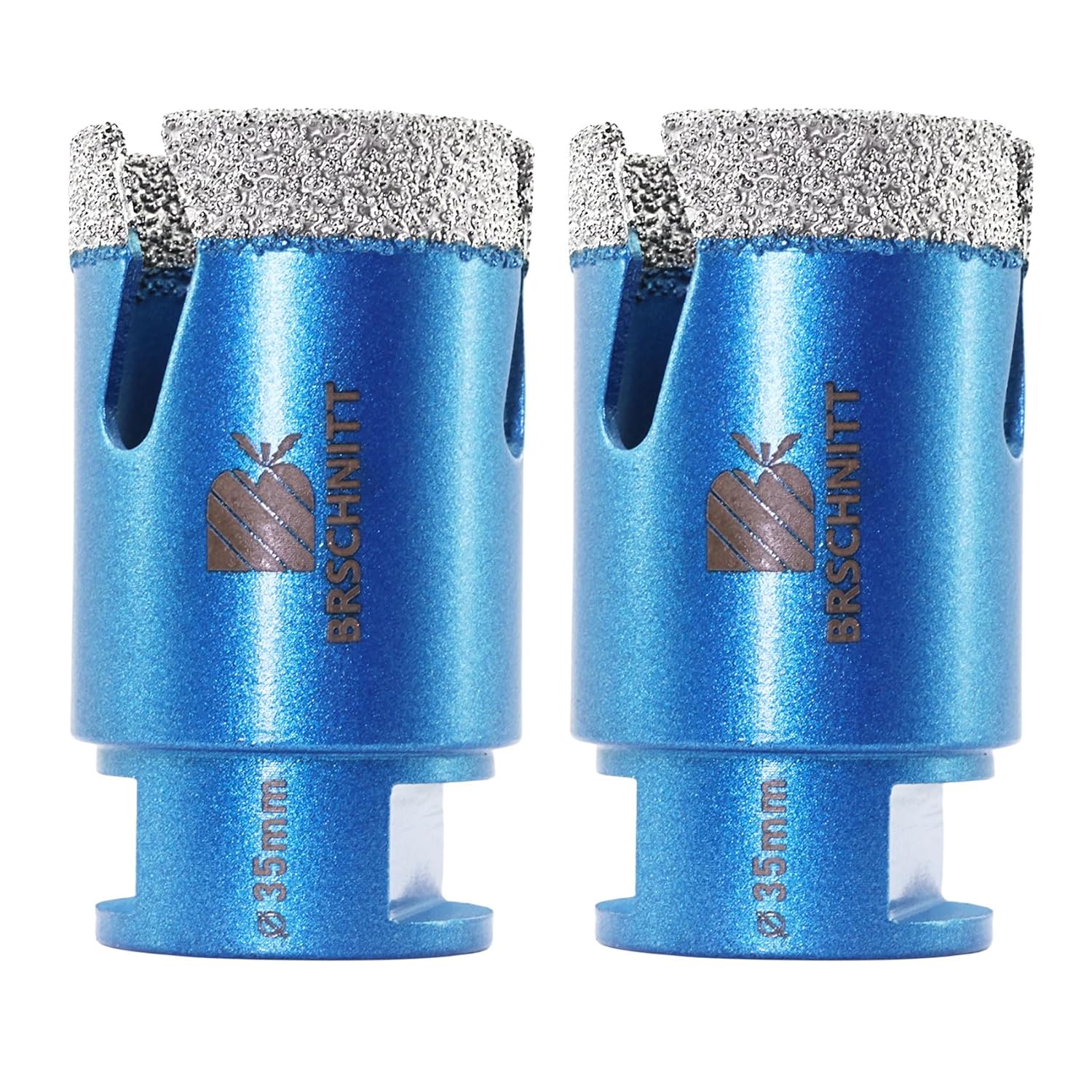 1 3/8 Inch Diamond Core Drill Bit for Porcelain Tile Ceramic Marble Granite Drilling,BRSCHNITT Vacuum Brazed Diamond Hole Saw with 5/8-11 Thread(2pcs)