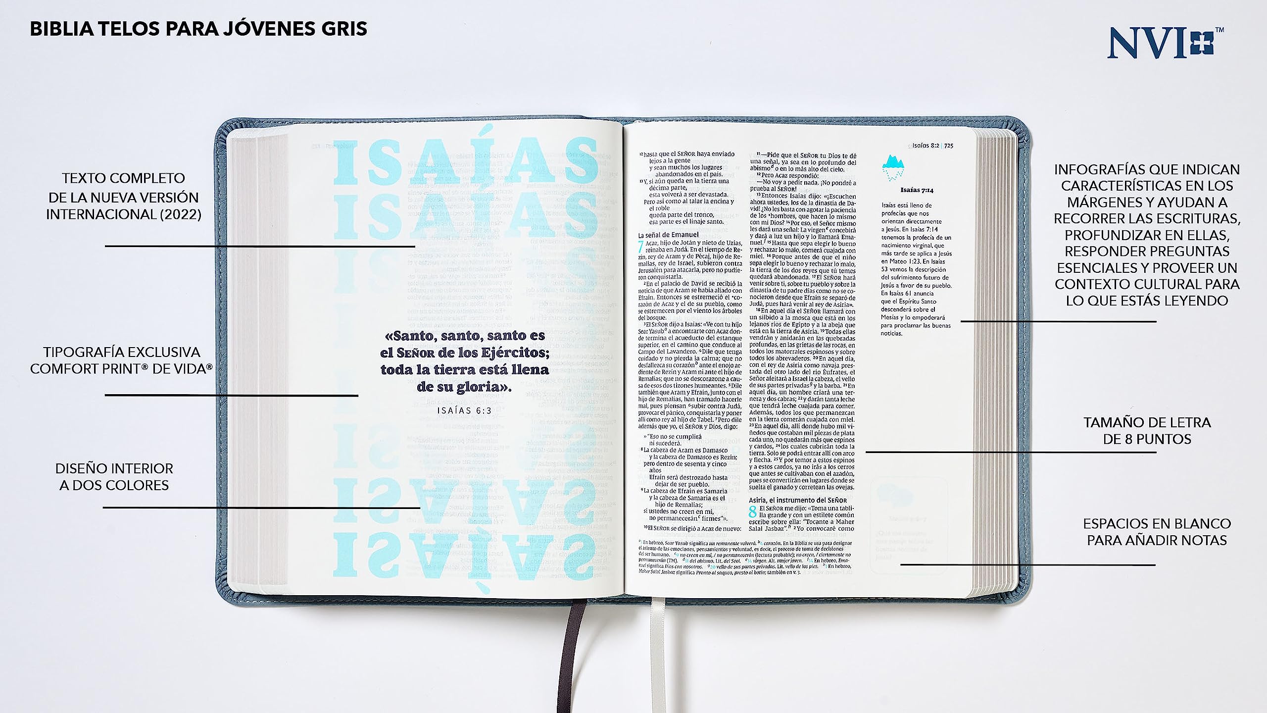 La Biblia Telos para Jóvenes: Nueva Version International, Gris, Leathersoft, Una guía para el estudiante a través de las Escrituras, Comfort Print