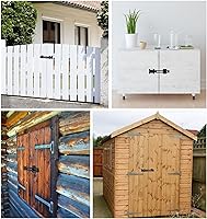 Vista 6 de Cerradura de puerta abatible con orificio para candado, cerradura de cerrojo de puerta de seguridad, cerradura de puerta de granero, pestillo