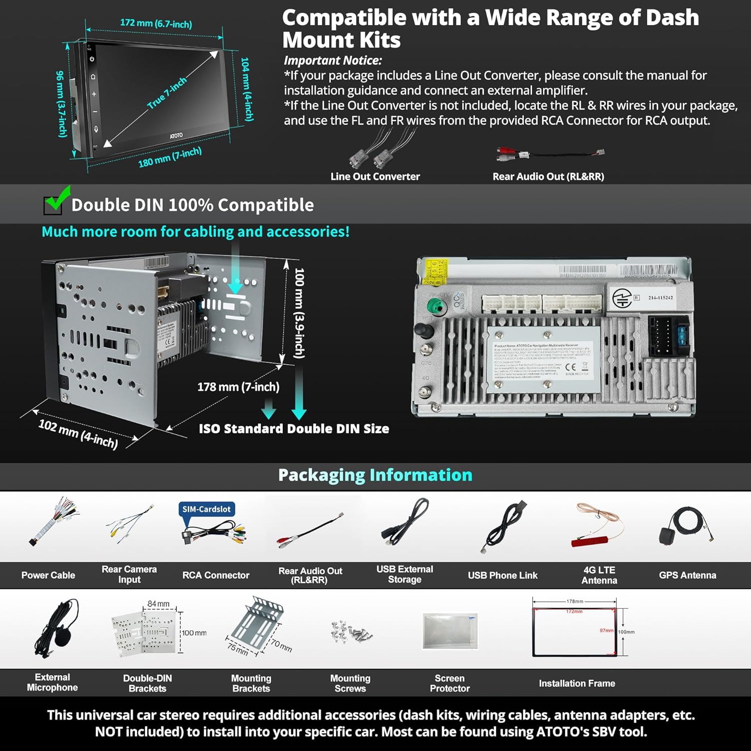 ATOTOZONE A6PL Package Contents and Dimensions