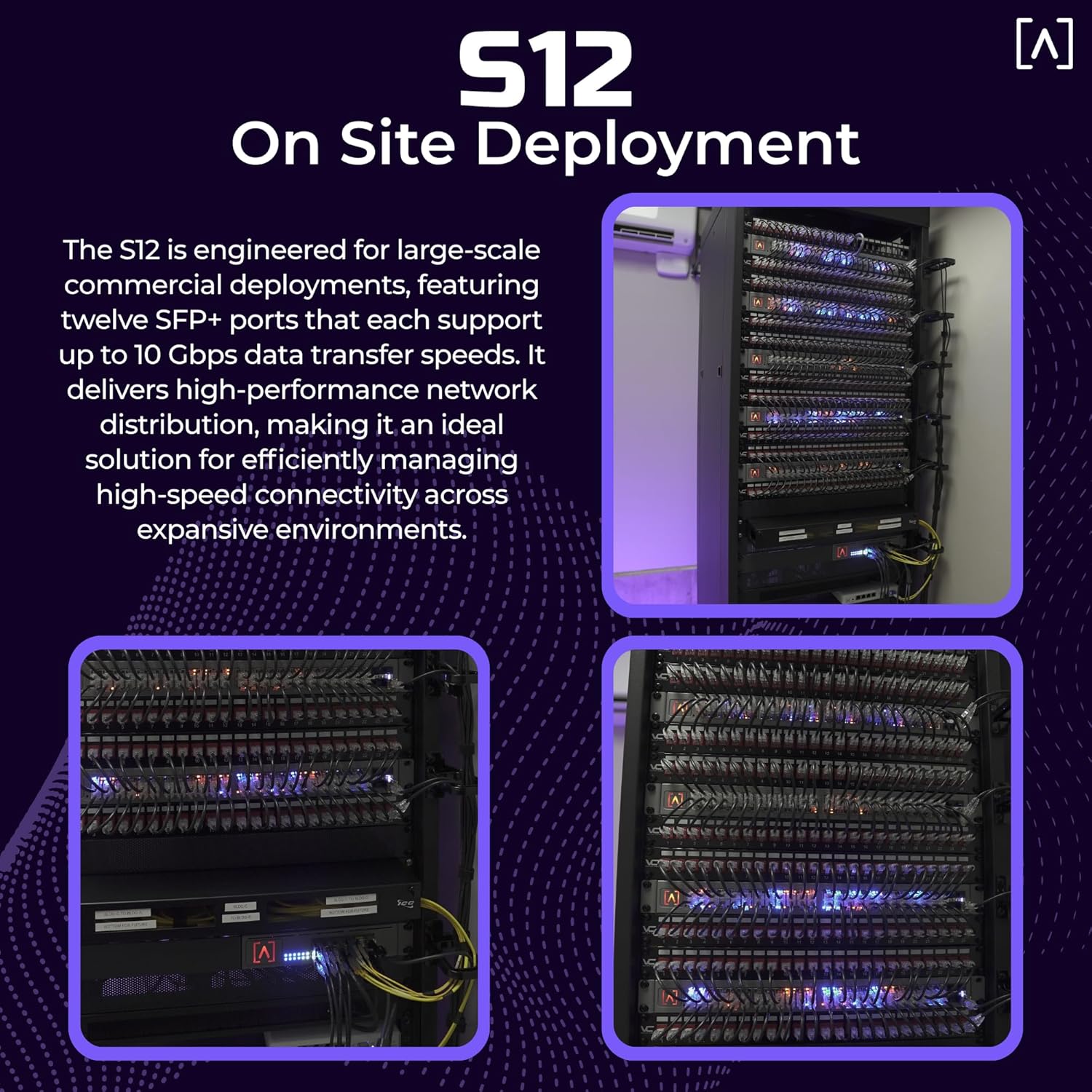 Alta Labs S12 | 12-Port SFP+ Distribution Switch | 1, 2.5, 5, or 10 Gbps per Port | VLAN Stacking | Egress/Ingress Rate Limiting | IGMP Snooping | Bluetooth Setup & Cloud Management | Rack/Wall Mount