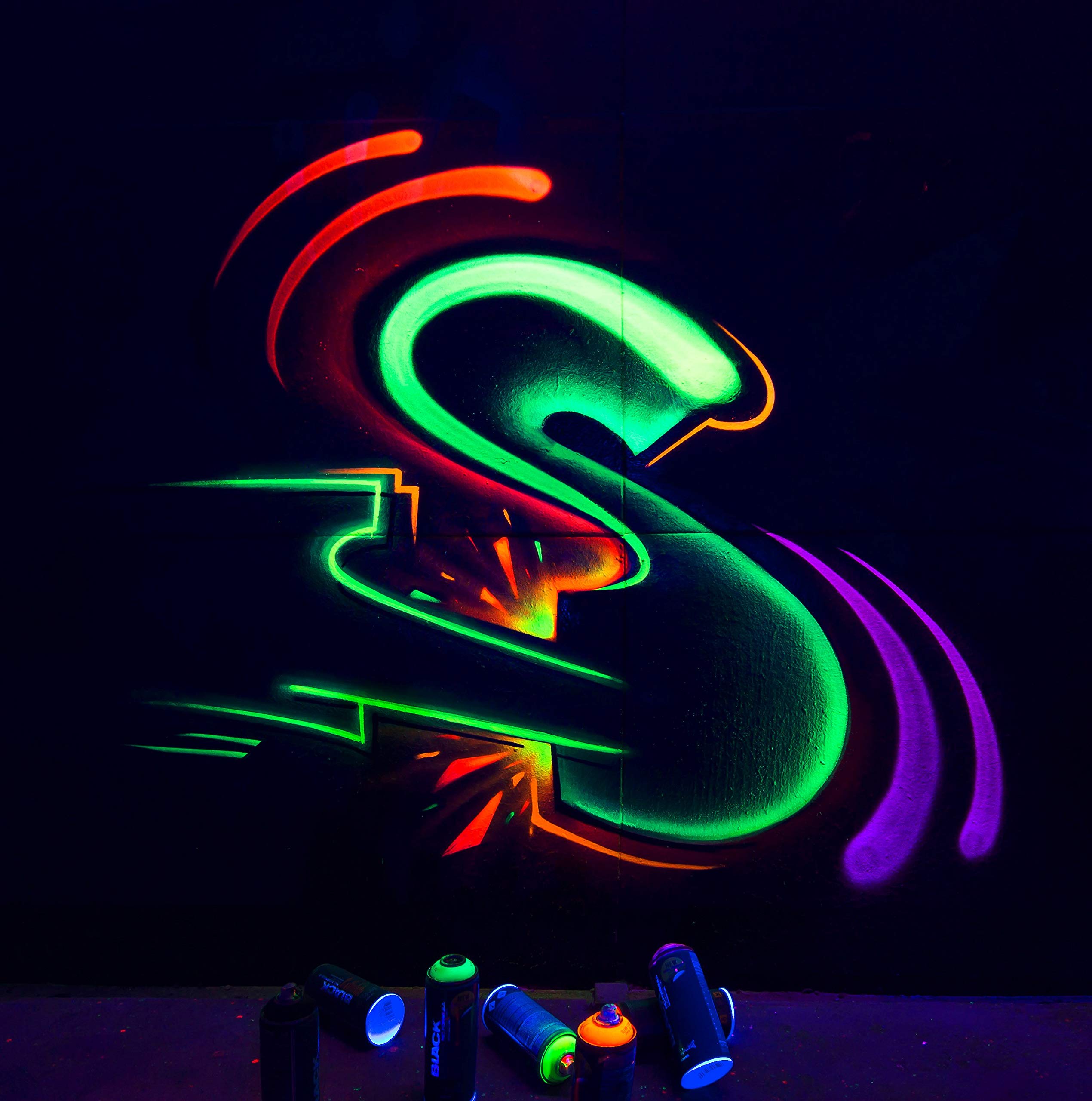 Bombolette spray Montana, colori fluorescenti al neon, 6 bombolette da 400 ml con testine di ricambio di design