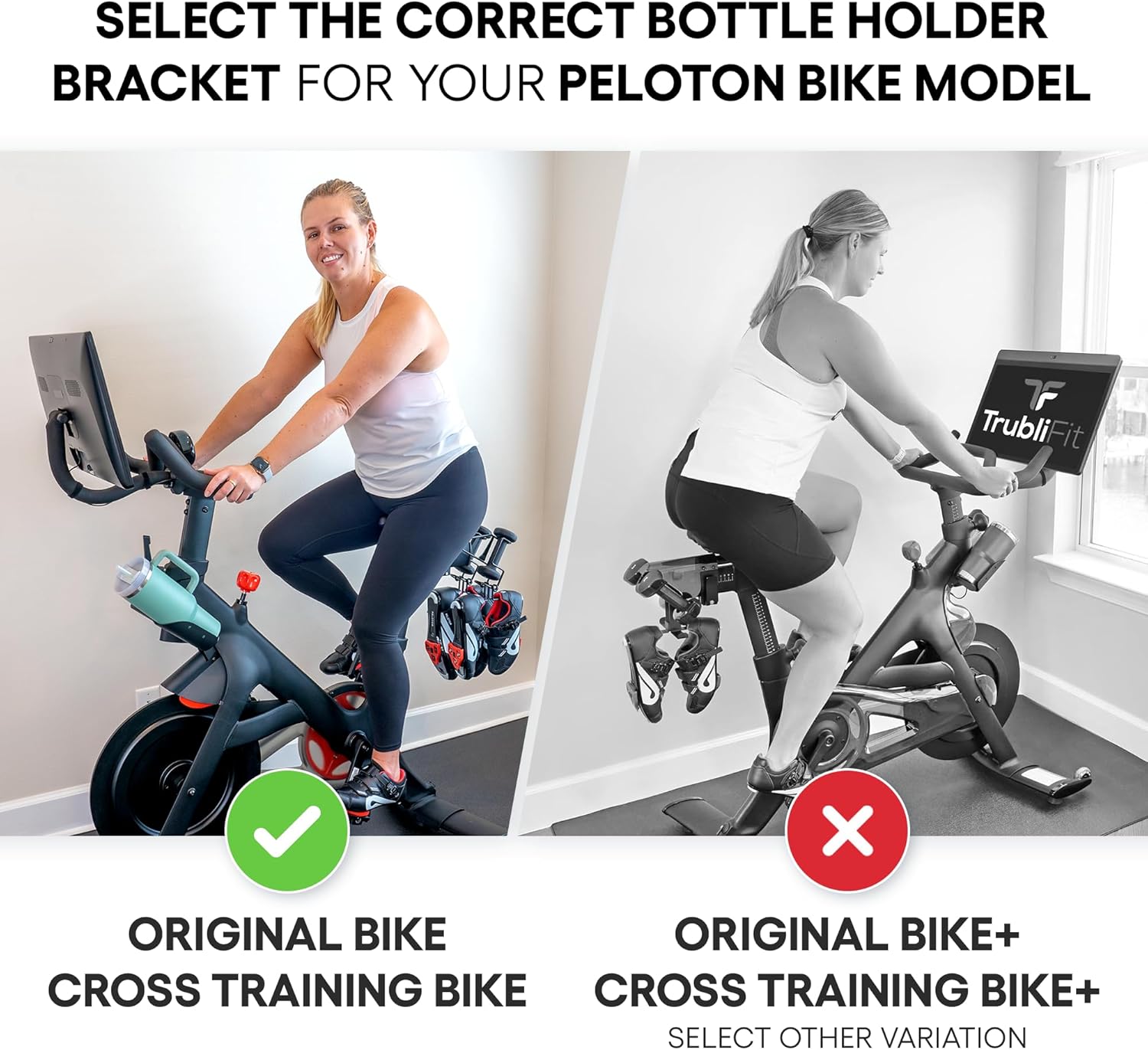 XL Replacement Bottle Holders for Original Peloton Bike and Cross Training Bike with Mounting Bracket, Solid All-Black Metal Design, Direct Replacement Mount - Fits YETI + Nalgene + Hydro Flask