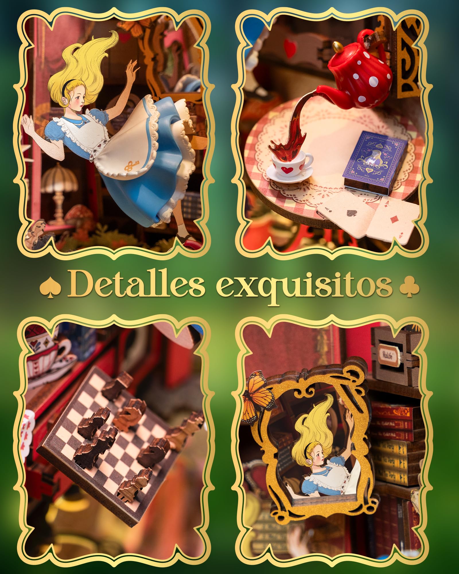 Rolife Book Nook Fall into Wonder Casa de Muñecas para Decoración de Escritorios, Puzzle 3D Adultos, Boooknook con Ilusión de Espejo, Cumpleaños