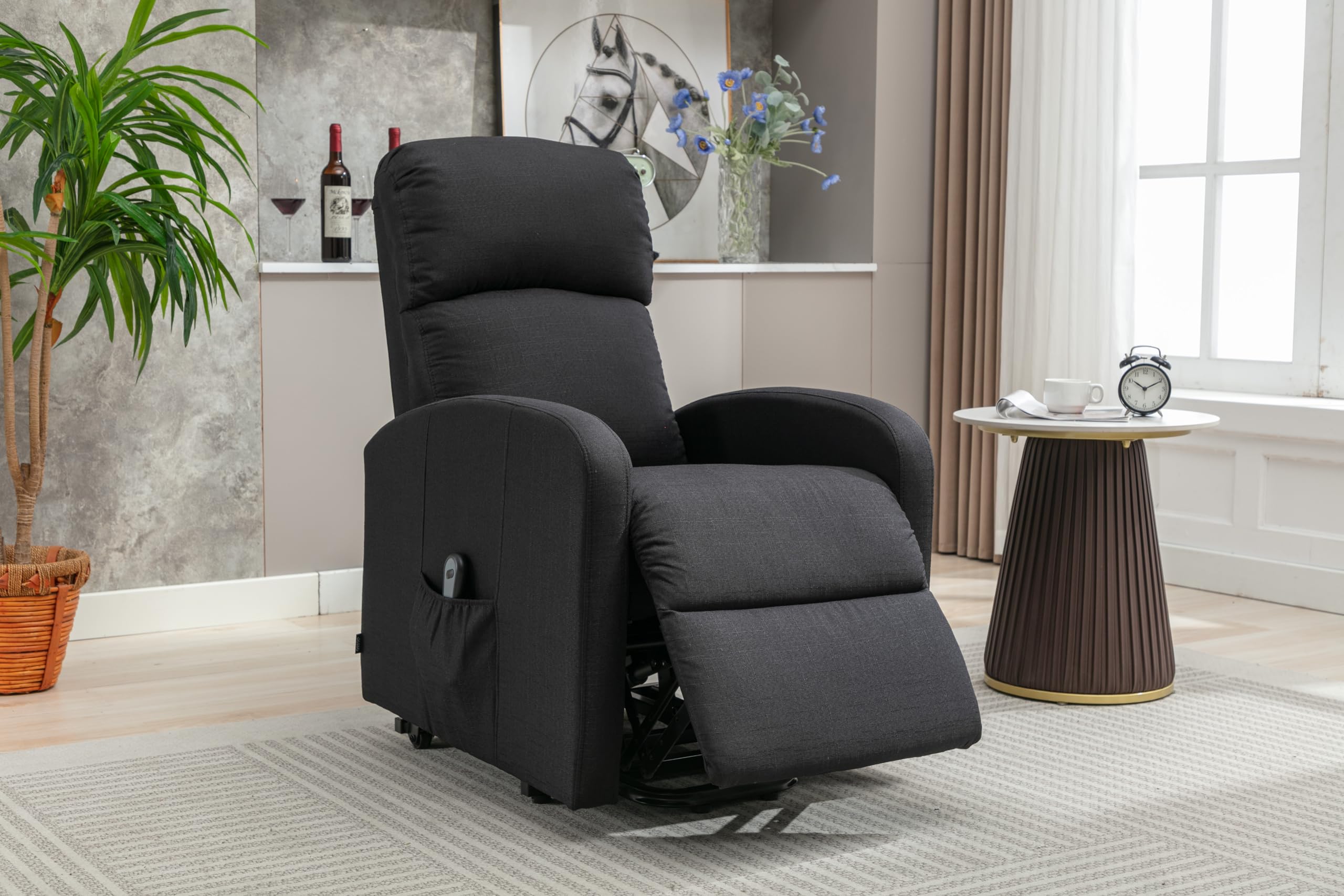 Astan Hogar Sillón Relax con Función Auto-Ayuda (Levanta Personas), Reclinación Eléctrica, Tapizado en Tela, Modelo Premium Plus AH-AR30630NG