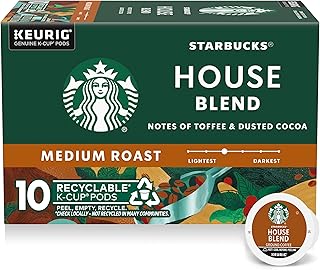 K-Cup Coffee Pods, Medium Roast Coffee, House Blend, 100% Arabica, 1 box (10 pods)