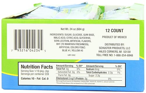 Miniatura 7 de Face Twisters Pajitas de goma de mascar ácidas, manzana verde, 2 onzas (paquete de 12)