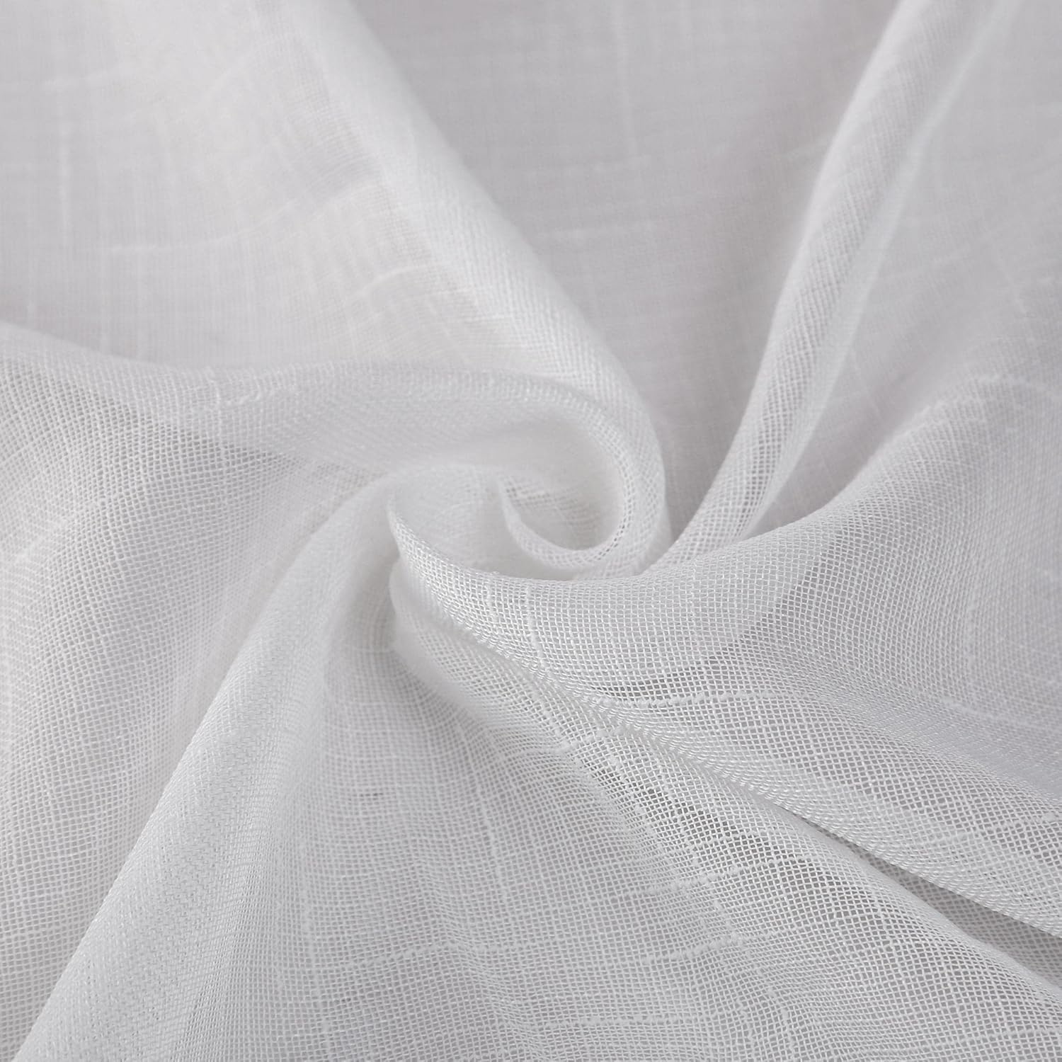 2 Panels Pinch Pleat White Sheer Curtains Window Treatment Voile Curtain Panels for Bedroom and Living Room, 32 Wide by 102 inches Length (2 Pack)