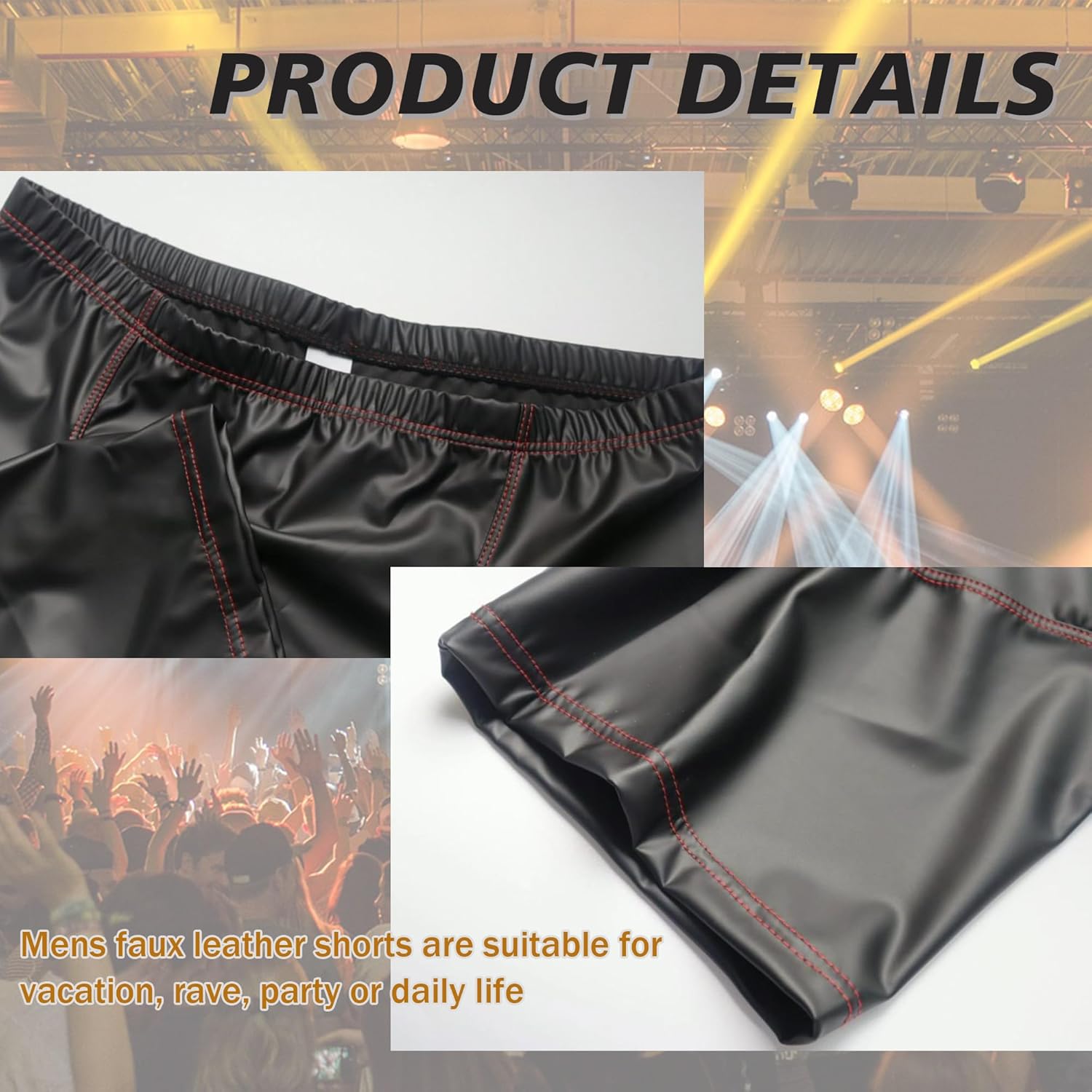 QiaTi Men's Shorts Slim Fit Hot Short Pants Tight Shorts for Holiday Casual Men - Image 3