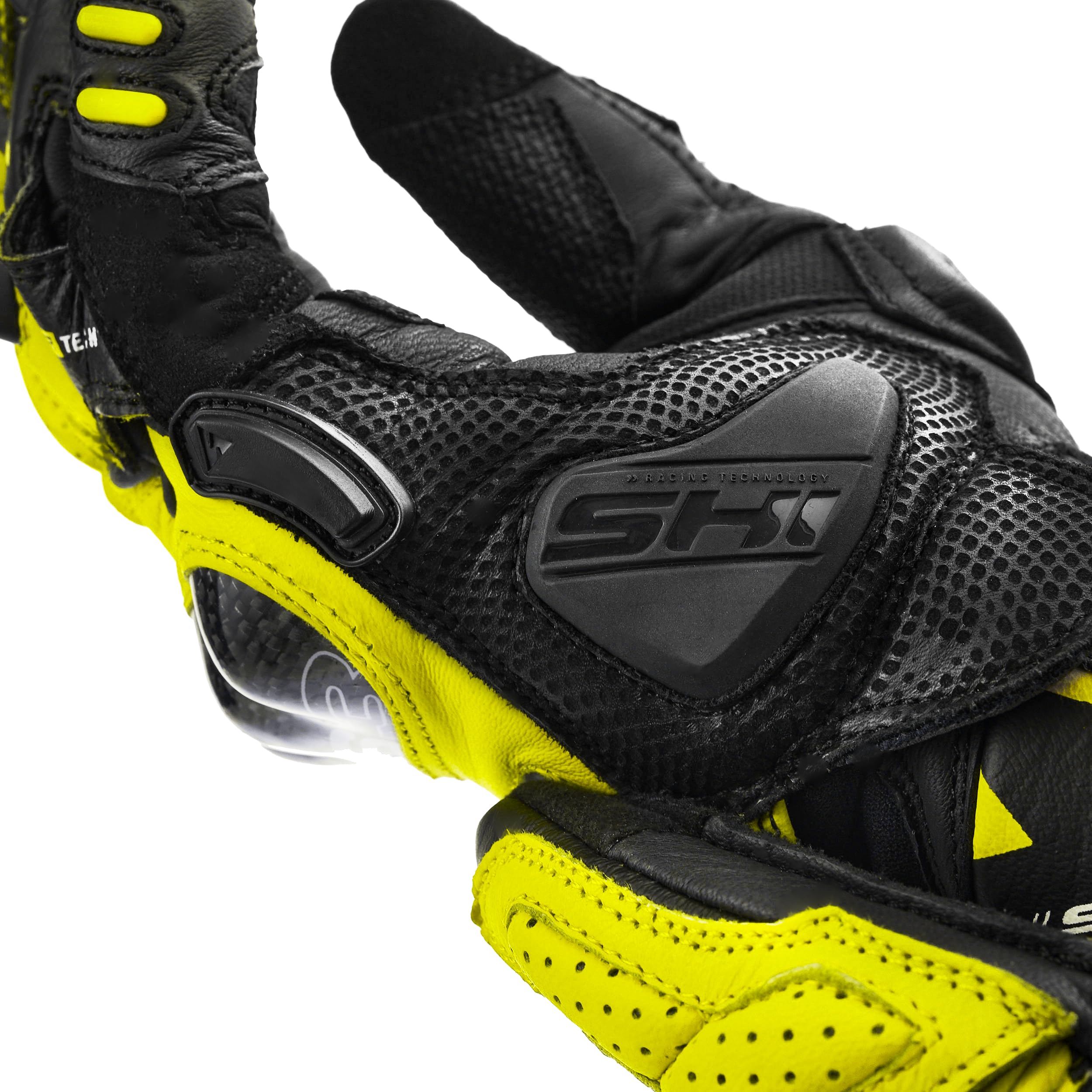 SHIMA XRS-3 Guanti Moto Sport Uomo Pelle Lungo Ventilato Perforato Omologati Guanto Motocicletta Touchscreen Ventilata Scooter Protettore Rinforzato Abbigliamento Racing (Uomini, Bianco, S)