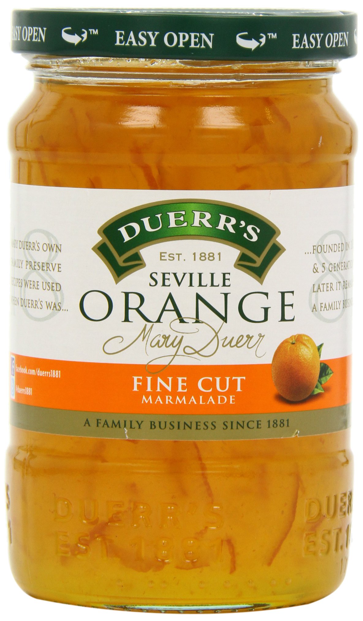 Duerr's Mermelada de Naranja de Sevilla Corte Fino - Paquete de 6 x 454 gr - Total: 2724 gr