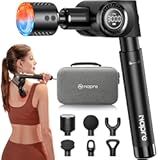 Massage Gun with Heat and Cold Head&comma;Deep Tissue Percussion Back Massager for Muscle&sol;Neck&sol;Body Pain Relief with Long Extension Retractable Handle&comma;32-Speeds&comma;Foldable with 5 Adjustable Angles