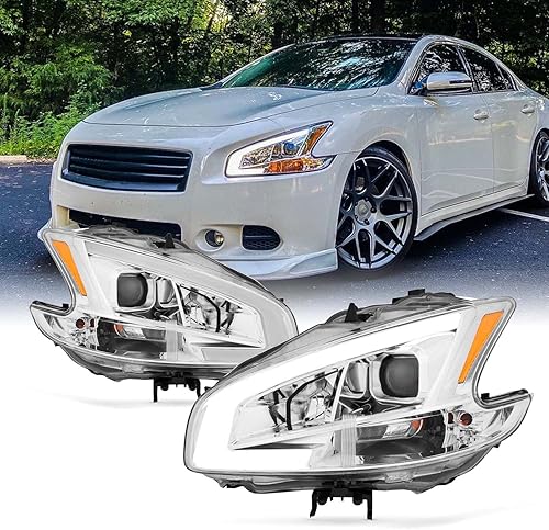 AKKON - Compatible con 2009 2010 2011 2012 2013 2014 Nissan Maxima LED DRL tubo de luz proyector faros delanteros faros delanteros reemplazo