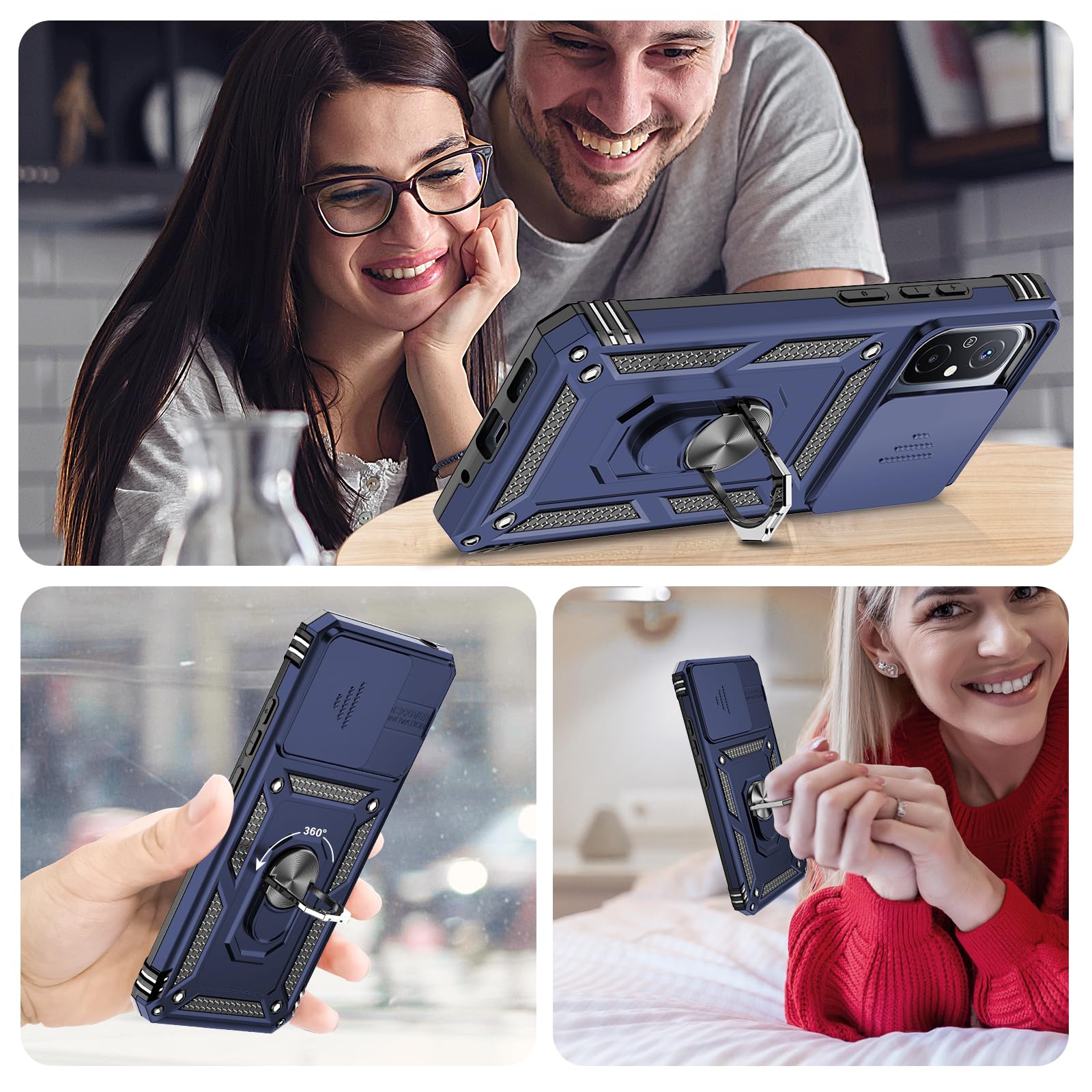 LeYi Handyhülle Für Xiaomi Redmi 12C/11A – Robustes Hard Case Mit Ringständer, Inkl. Schutzfolien (rot)