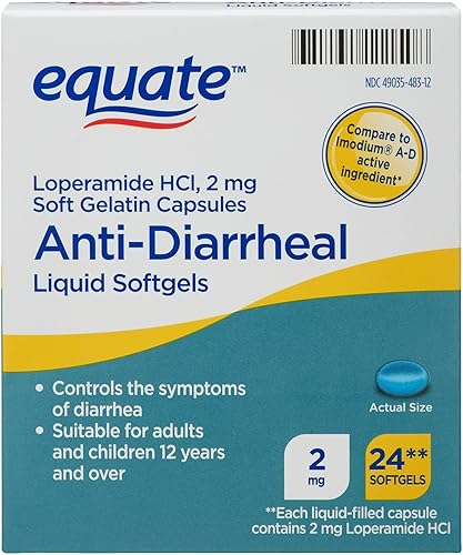 Miniatura 4 de Equate Loperamide Softgels for Diarrea 2 mg, Comparar con Imodium Pills A-D Ingrediente Activo Clorhidrato 2 mg 24 cápsulas (1), Set con Fusion Shop