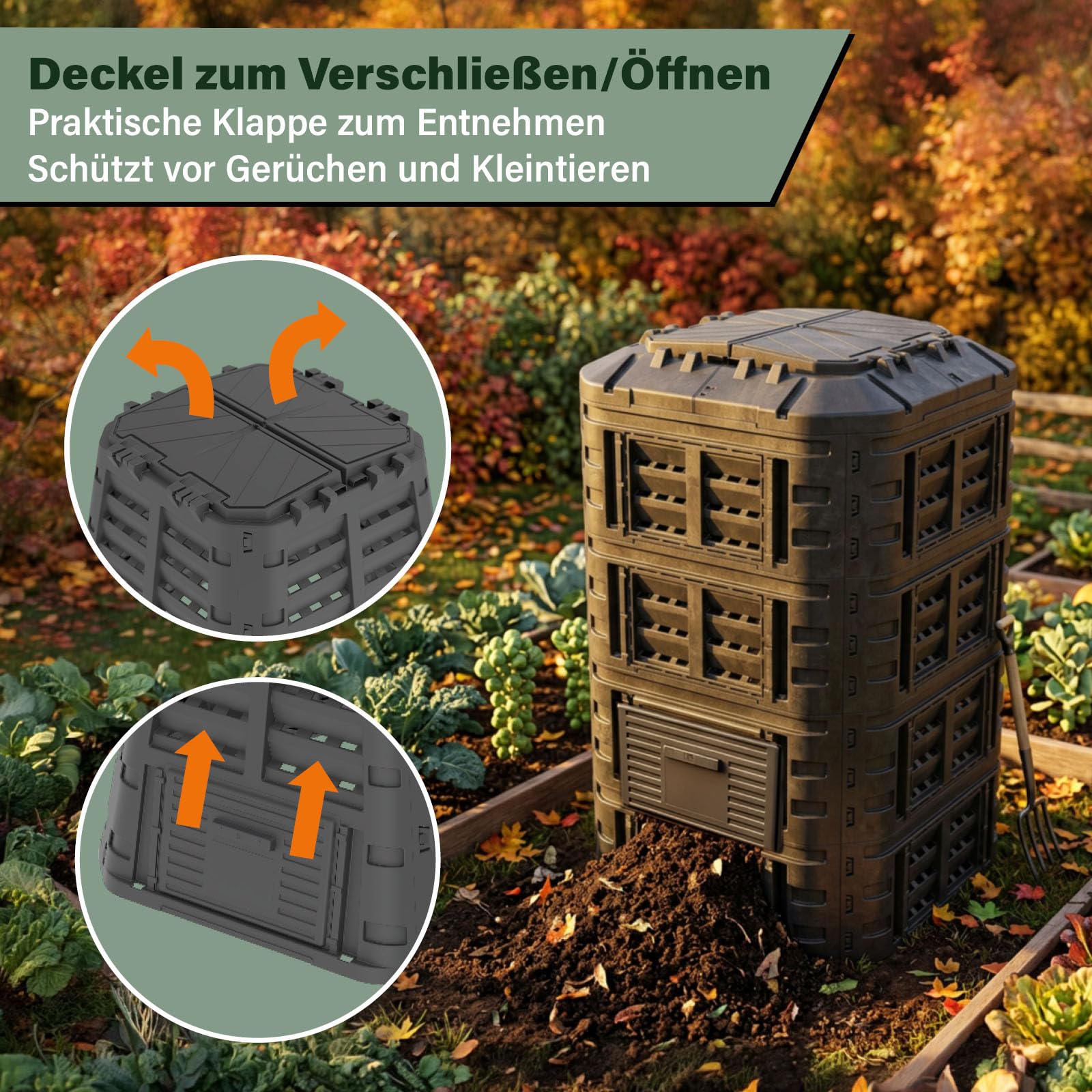 Modul Komposter 1120L schwarz Turm