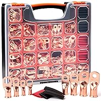 Vista 33 de TKDMR 6 terminales de batería de 4 AWG-3/8, terminales de alambre resistentes, terminales de anillo, extremos de cable de batería, terminales