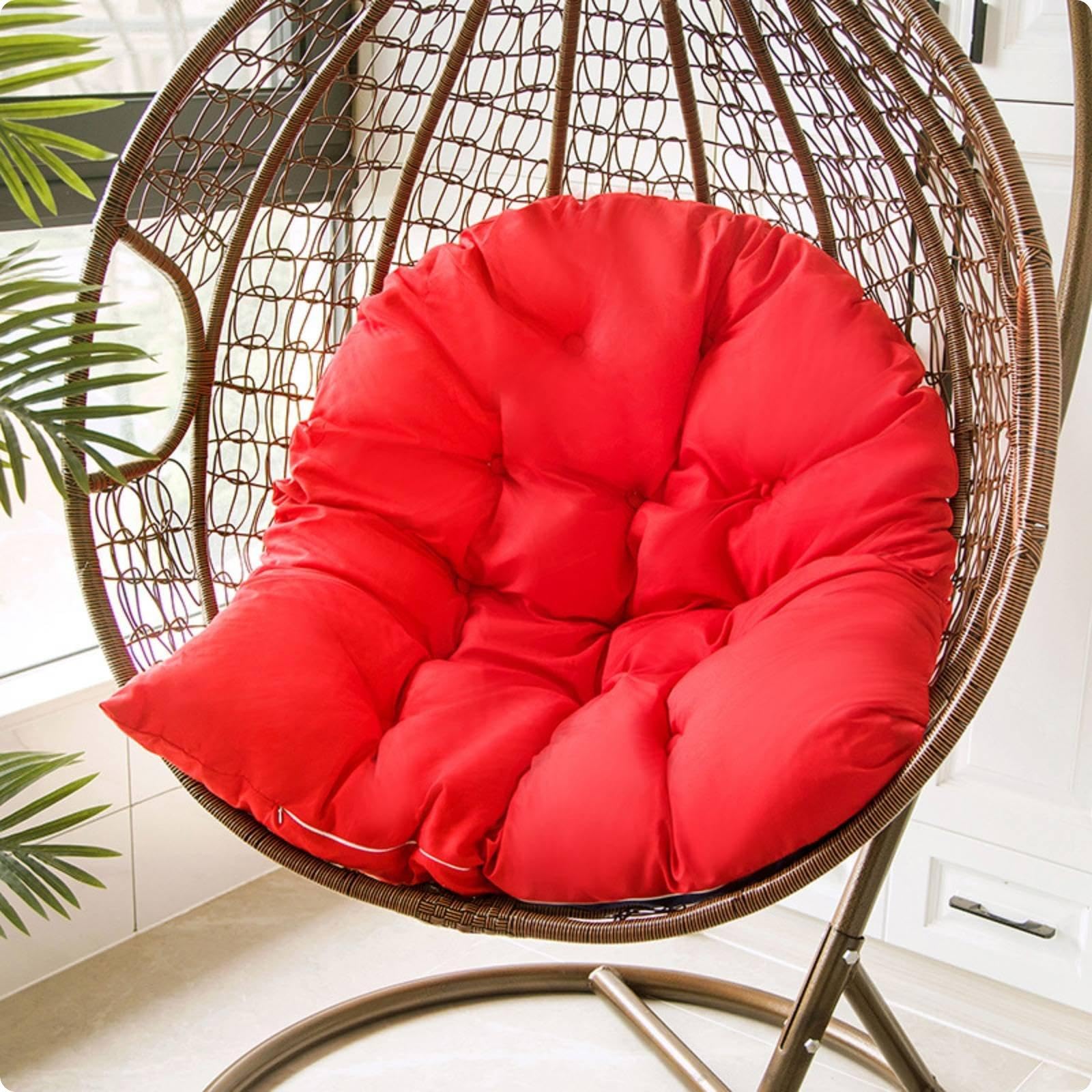 Basket Swing Seat Cushion Removable Cover Single Swing Chair Cushion Washable Egg Chair Pad Red Washable-image-19