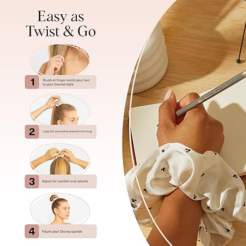 Miniatura 115 de Kitsch Coleteros de satén para mujer, ligas para el cabello sin arrugas para niñas, coleteros para todo tipo de cabello y texturas, perfectos