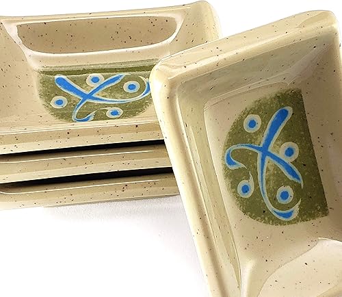 Miniatura 2 de Happy Sales HSDBBM4T, cuencos de melamina para salsa, juego de 4 unidades, tetragón, bambú