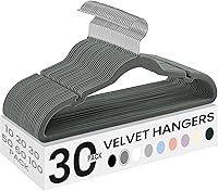 Vista 29 de SONGMICS - Perchas de terciopelo 50 unidades, perchas antideslizantes con muescas para hombros, barra para pantalones, gancho giratorio de 360°