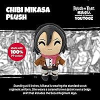 Vista 2 de Youtooz Chibi Mikasa - Peluche suave de 9 pulgadas de Mikasa Ackerman, colección de peluches de anime Attack on Titan