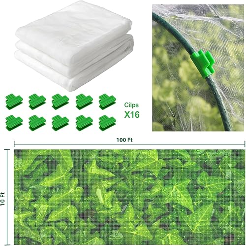 Miniatura 9 de Red de jardín de 8 x 24 pies, barrera de plagas para pájaros, malla ultra fina con 16 clips para jardín, camas elevadas, plantas de jardín,