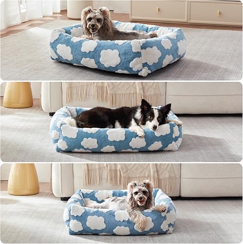 Miniatura 6 de JOEJOY Cama mediana para perros de tamaño mediano, cama ortopédica rectangular lavable para mascotas con funda de cremallera extraíble, bonita cama