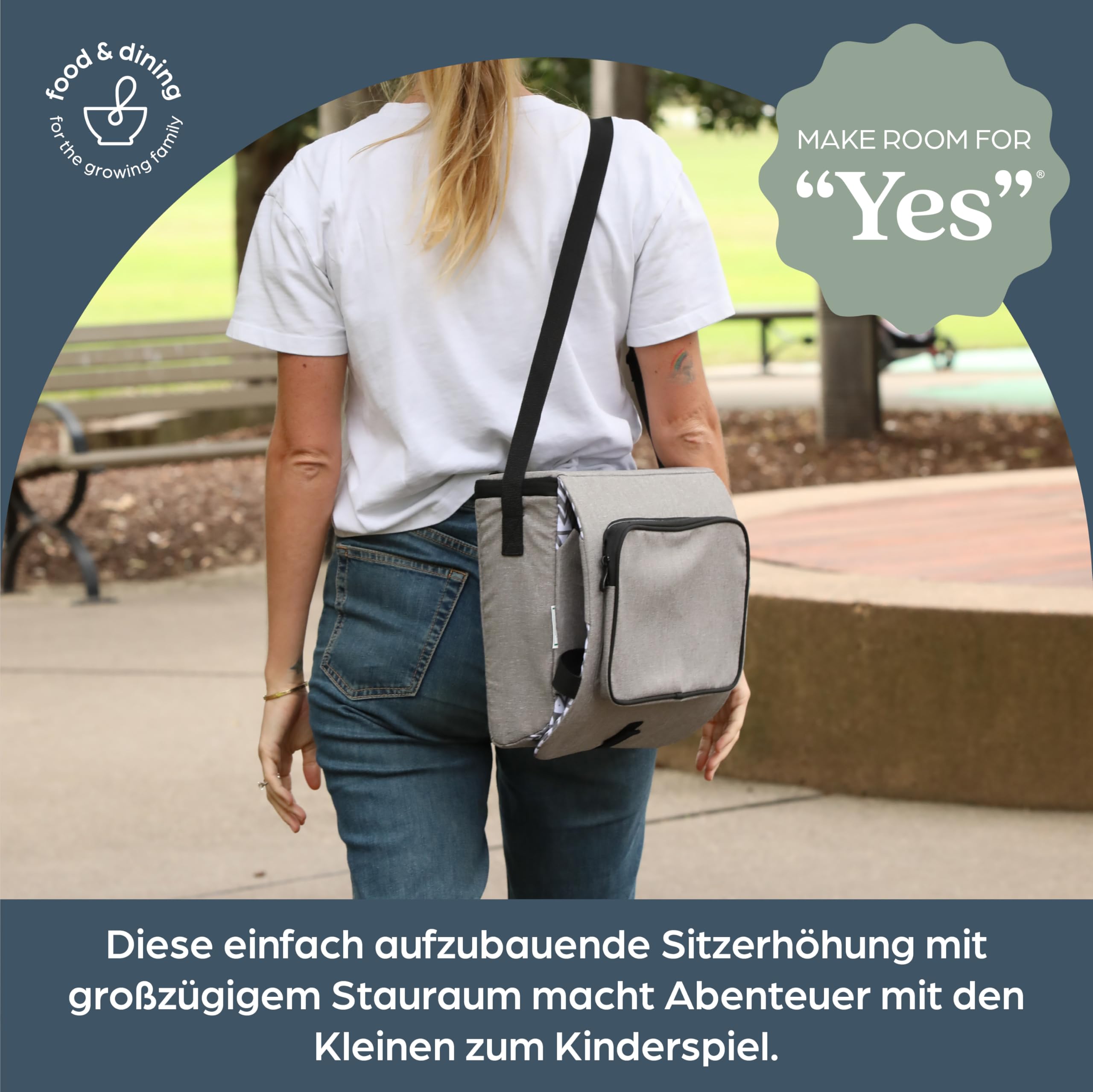 Dreambaby G6040 On-The-Go Kinder-Sitzerhöhung, tragbare Sitzerhöhung für Hochstuhl mit praktischen Staufächern, passend für die meisten Esszimmerstühle, leicht, kompakt und reisefreundlich