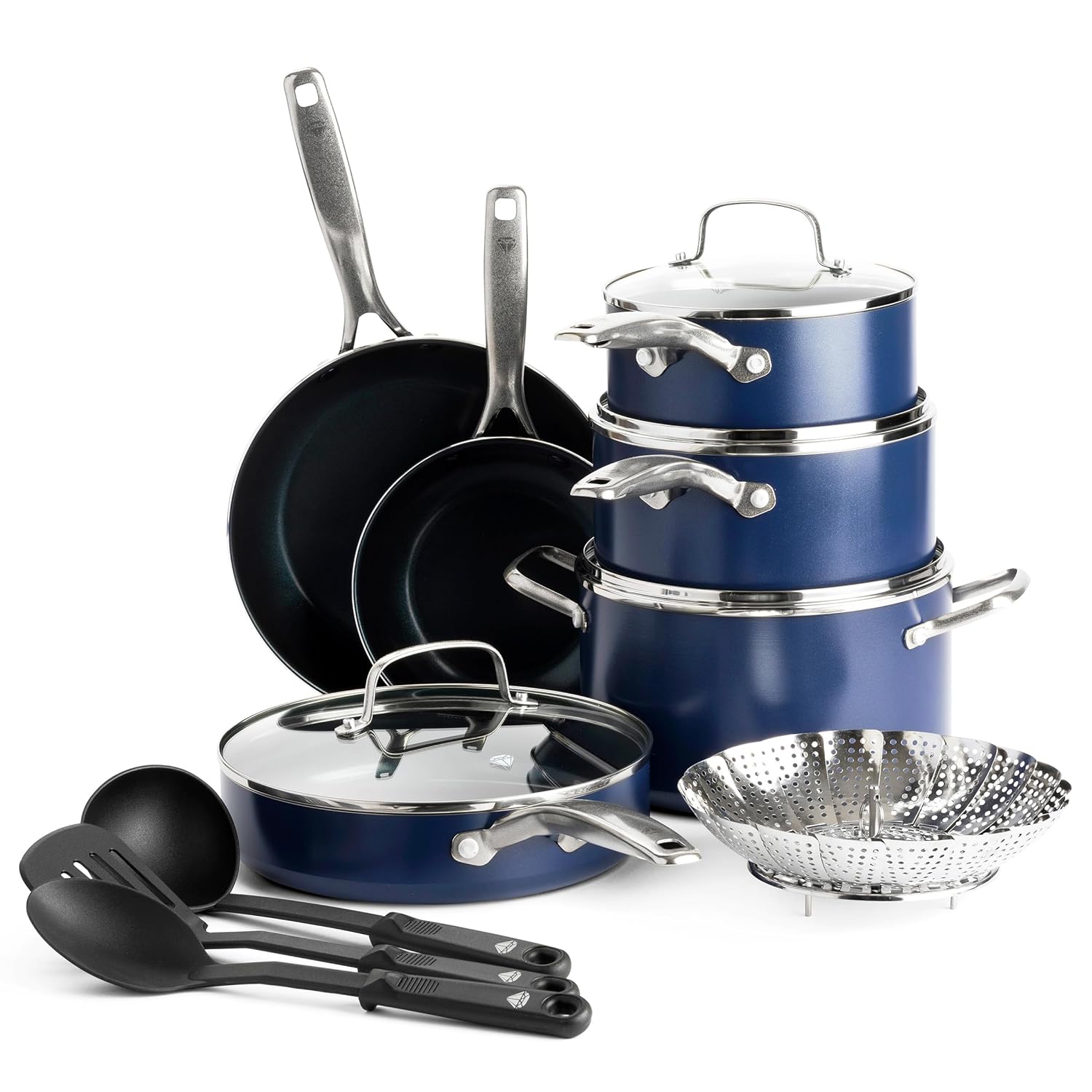 Buy Blue Diamond Pan Ceramic CookwareSet (Blue) 14 Pieces Online at