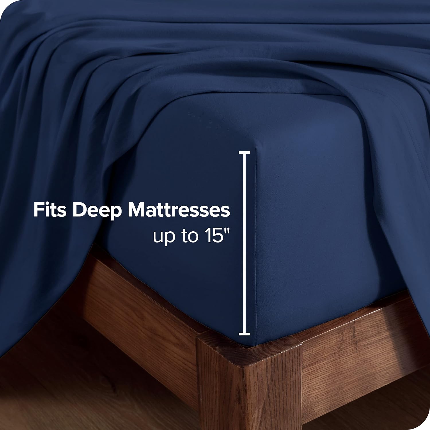 Bare Home 100% Organic Cotton Jersey Sheet Set, Ultra Soft, 100% Cotton - Sheet Set & Pillowcase - Deep Pocket Bed Sheets (Twin XL, Dark Blue)