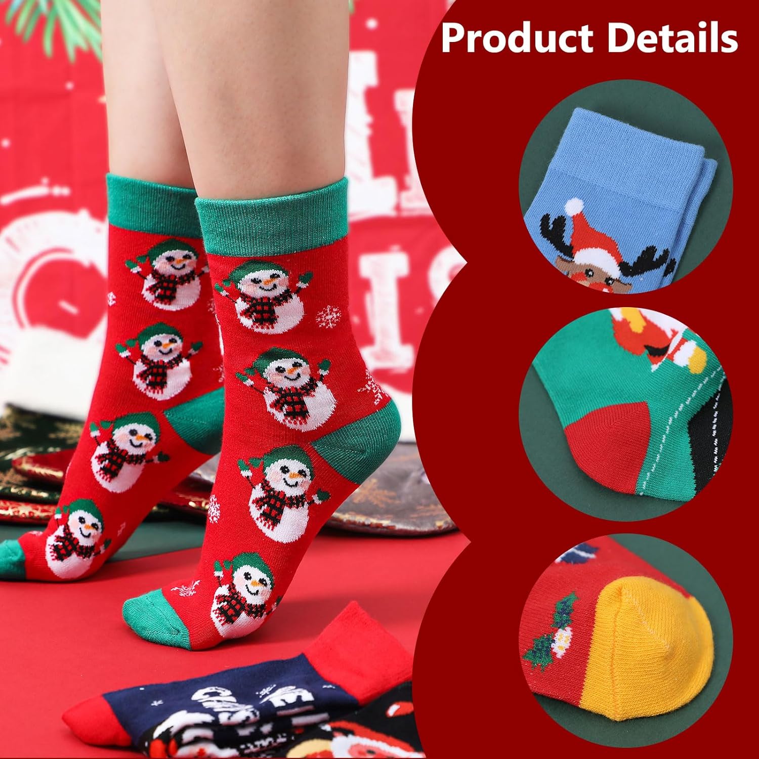 Loozykit Christmas Socks Advent Calendar 2025, 12-24 Days of Christmas Advent Calendar, Santa Elk Snowman Socks Xmas Gifts for Adult Men Women (Blue-12)