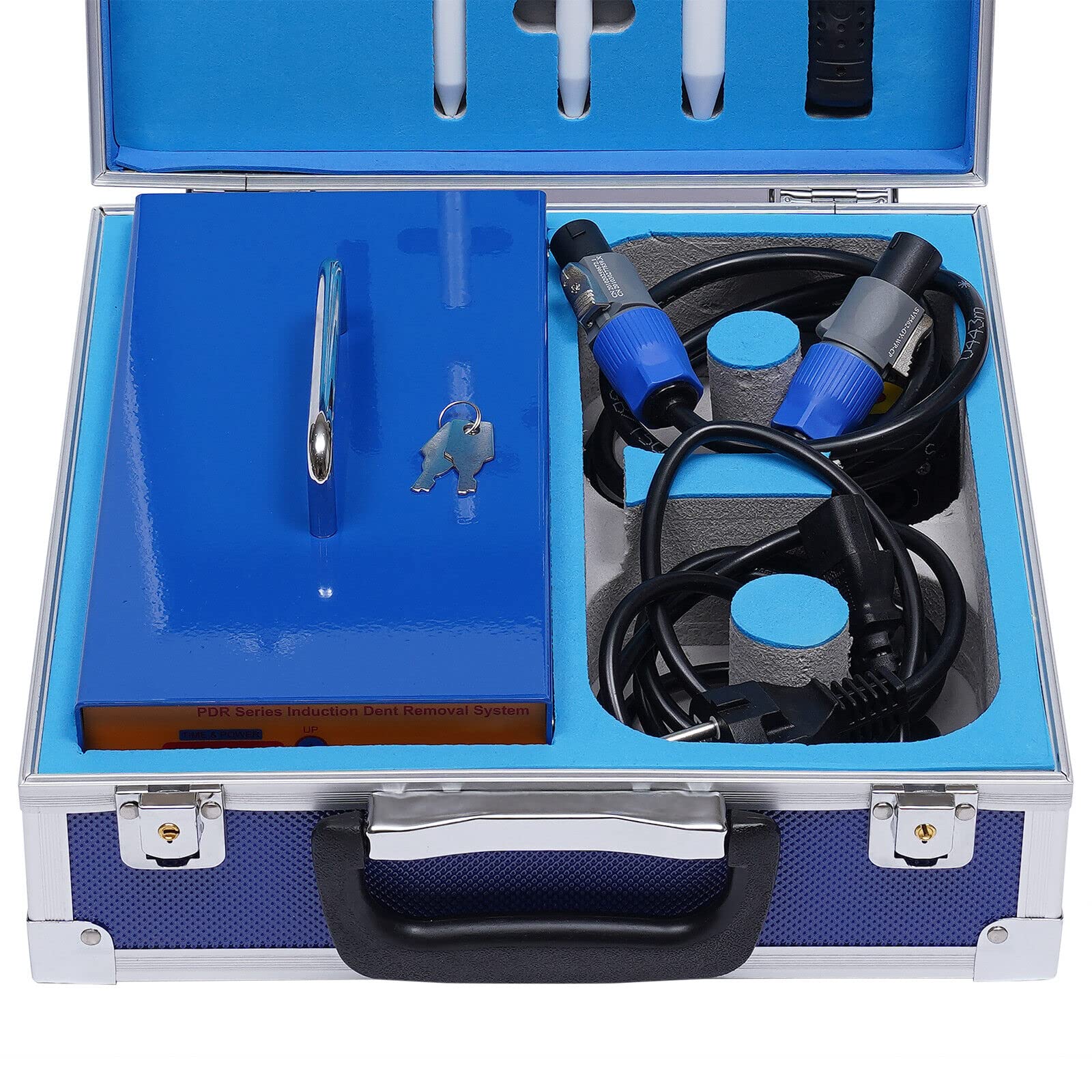 Ensemble d’outils de réparation de bosses pour voiture, kit de débosselage sans peinture, boîte à outils de réparation électromagnétique sans peinture, machine à induction chauffante pour