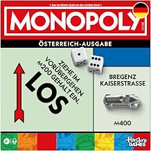 Monopoly Board Game with Storage Compartment and Larger Toy Figures - German Version