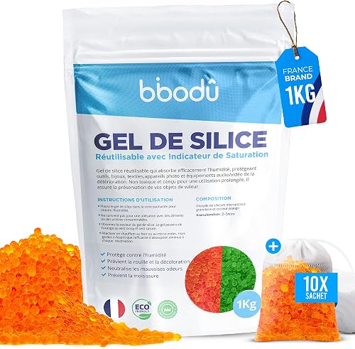 Gel de Silice Orange 1KG + 10 Sachets BIBODU