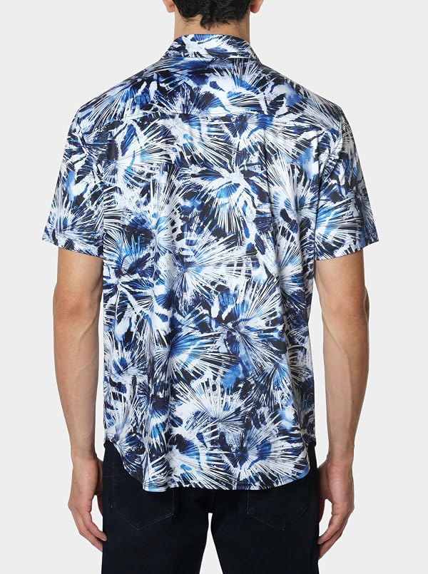 Robert Graham Mens, Donato S/S Woven Button Down Shirt, Premium Cotton Knit Top, Classic-Fit & Richly Detailed Blue by Robert Graham - Image 2