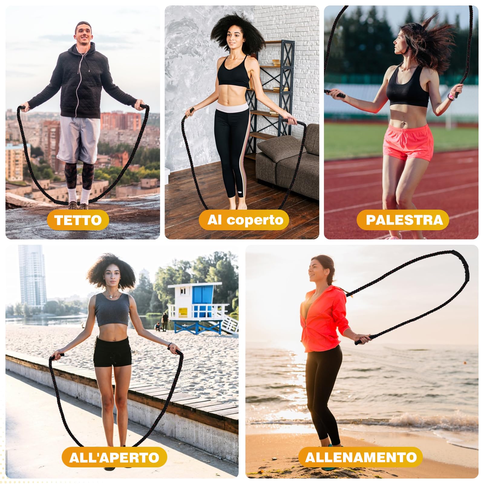 corda per saltare pesante, 1,3 kg peso per l'allenamento muscolare di tutto il corpo per l'allenamento di forza e resistenza e come integratore per la perdita di peso | corda per il fitness