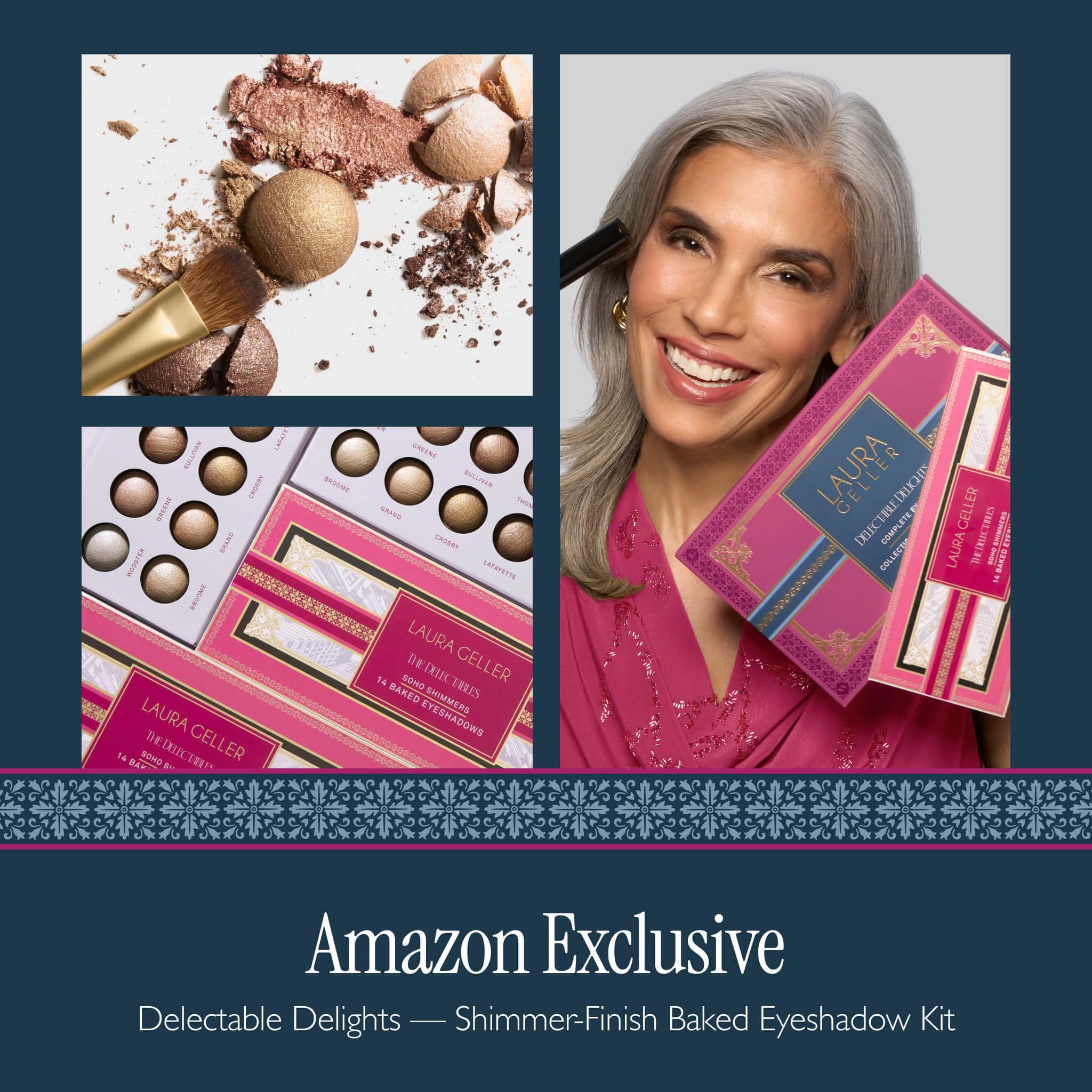 LAURA GELLER NEW YORK The Delectables Timeless Tones Baked Eyeshadow Palette | 14 Pigmented Eyeshadows Blendable Everyday Look