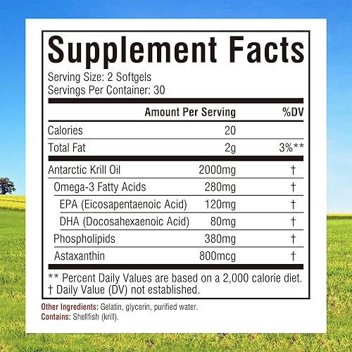 Miniatura 2 de Innate Vitality Aceite de krill antártico 2000mg 60 cápsulas blandas, rico en Omega 3s, DHA EPA y concentración de fosfolípidos de astaxantina,