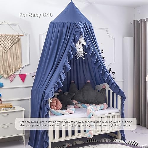 Miniatura 4 de THREENTDAY Toldo de cama, toldos de cama para niños con decoración de cama de encaje, casa colgante, castillo, rincón de lectura, toldo de ensueño