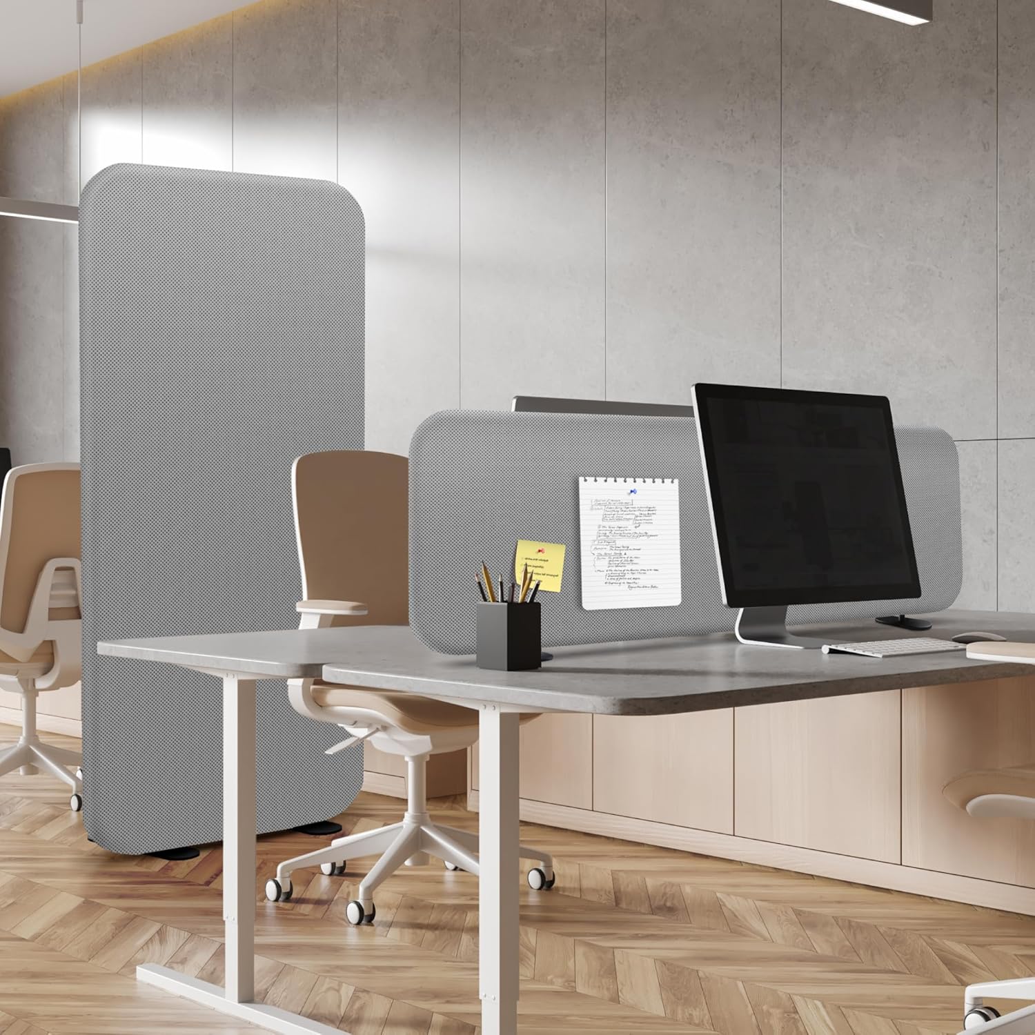 Amazon.com: DECOLAB Free Standing Room Divider & Desk Partition Set for ...