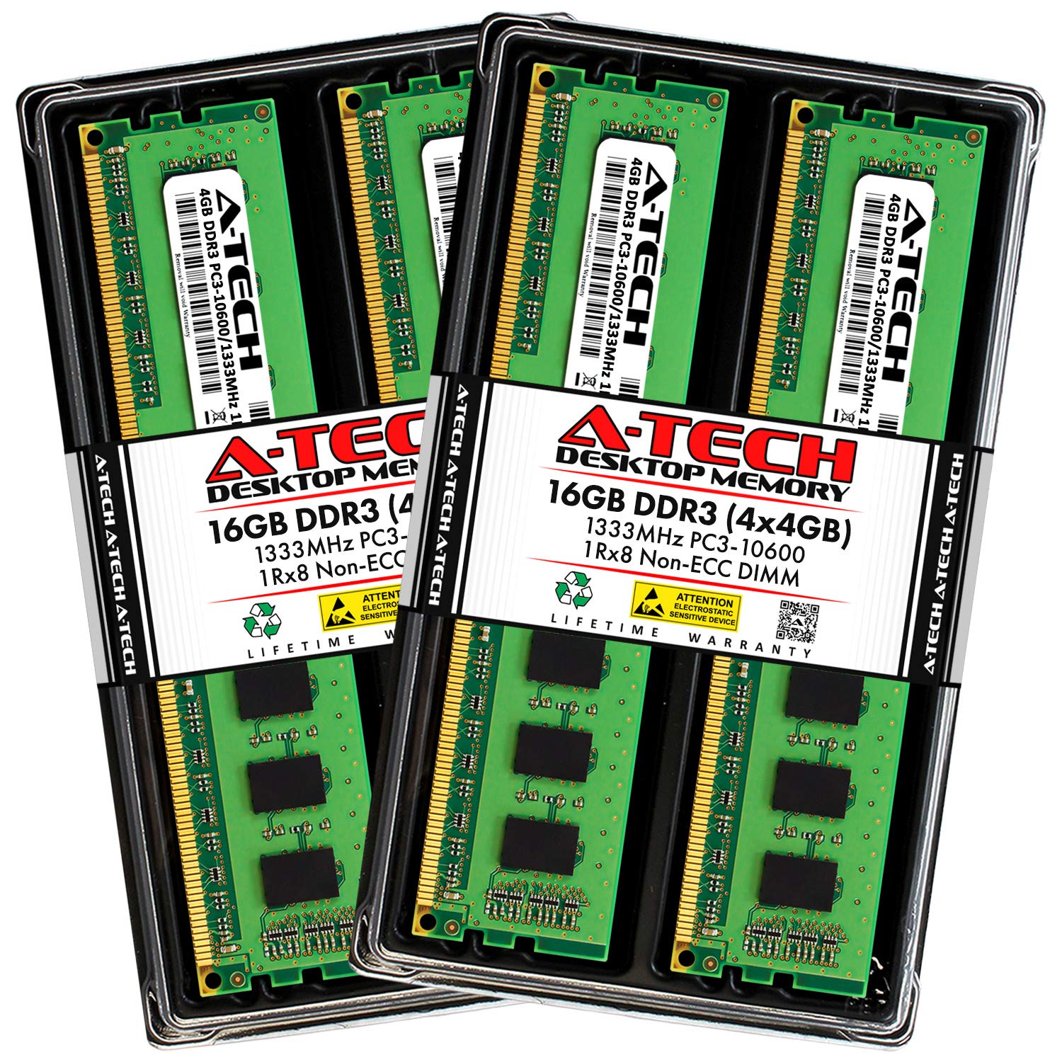 Amazon.co.jp: A-Tech 16GB DDR3 1333MHz デスクトップメモリキット (4