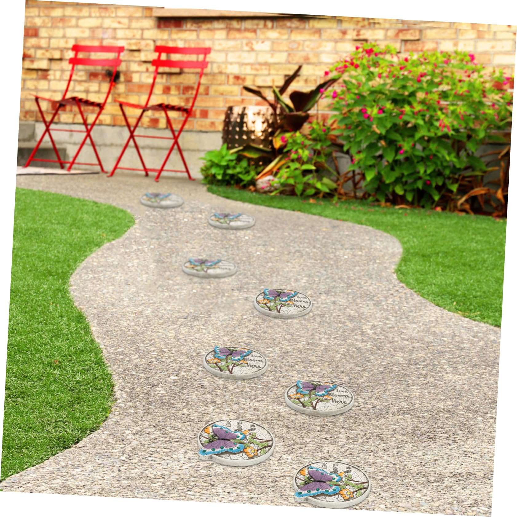 SUPVOX Piedras Para Escalones De Patio Paisajismo De Patio Cemento Piedra Decorativa Césped Y Divisor