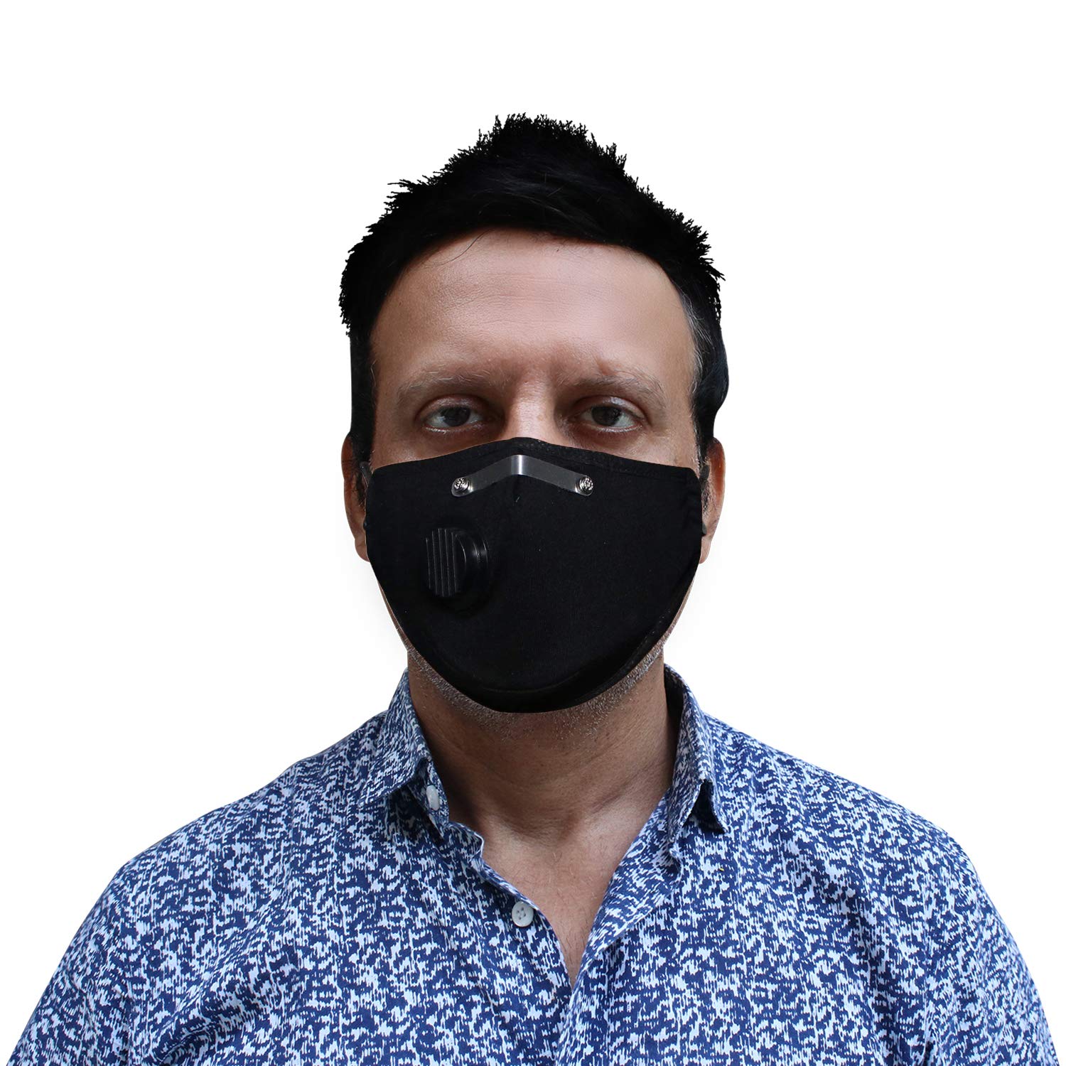 Zureni O2 ORRMP03 Reusable Face Mask with Filter Valve & Nose Pin Unisex Buckle Lock Mouth Respirator for Men & Women (5 PCS)