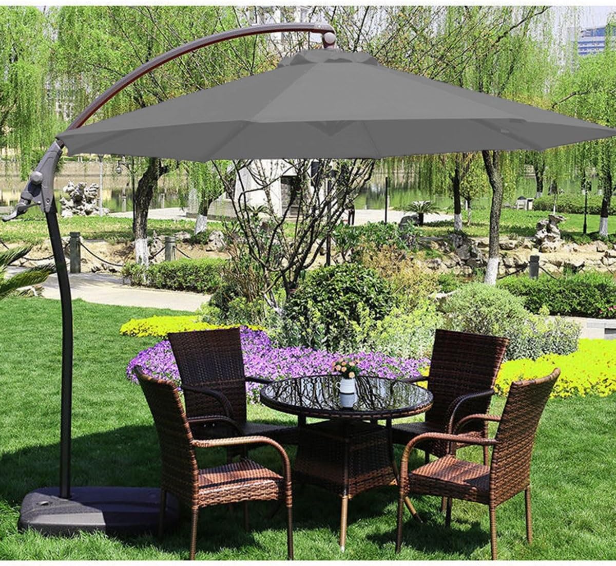 Parasol Umbrella Replacement Canopy Garden Parasol Replacement Canopy Replacement Cover for Patio Umbrella Sun Umbrella Replacement Cloth Replacement Fabric Cover for Garden Umbrella (Color : Gray,