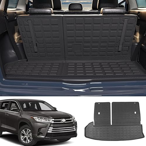 Xipoo Revestimiento de carga compatible con Toyota Highlander 2014-2019 con alfombrilla de respaldo de repuesto para accesorios Highlander 2014-2019