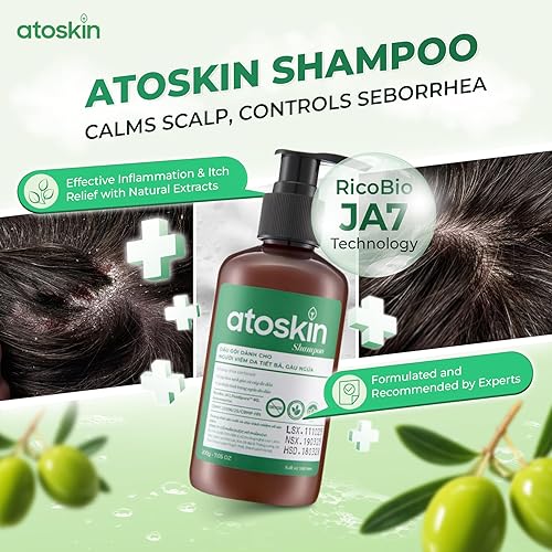 Miniatura 2 de Champú Atoskin (paquete de 2)  para dermatitis seborreica  Ayuda a reducir el aceite y mejorar la comodidad del cuero cabelludo (13.6 oz)
