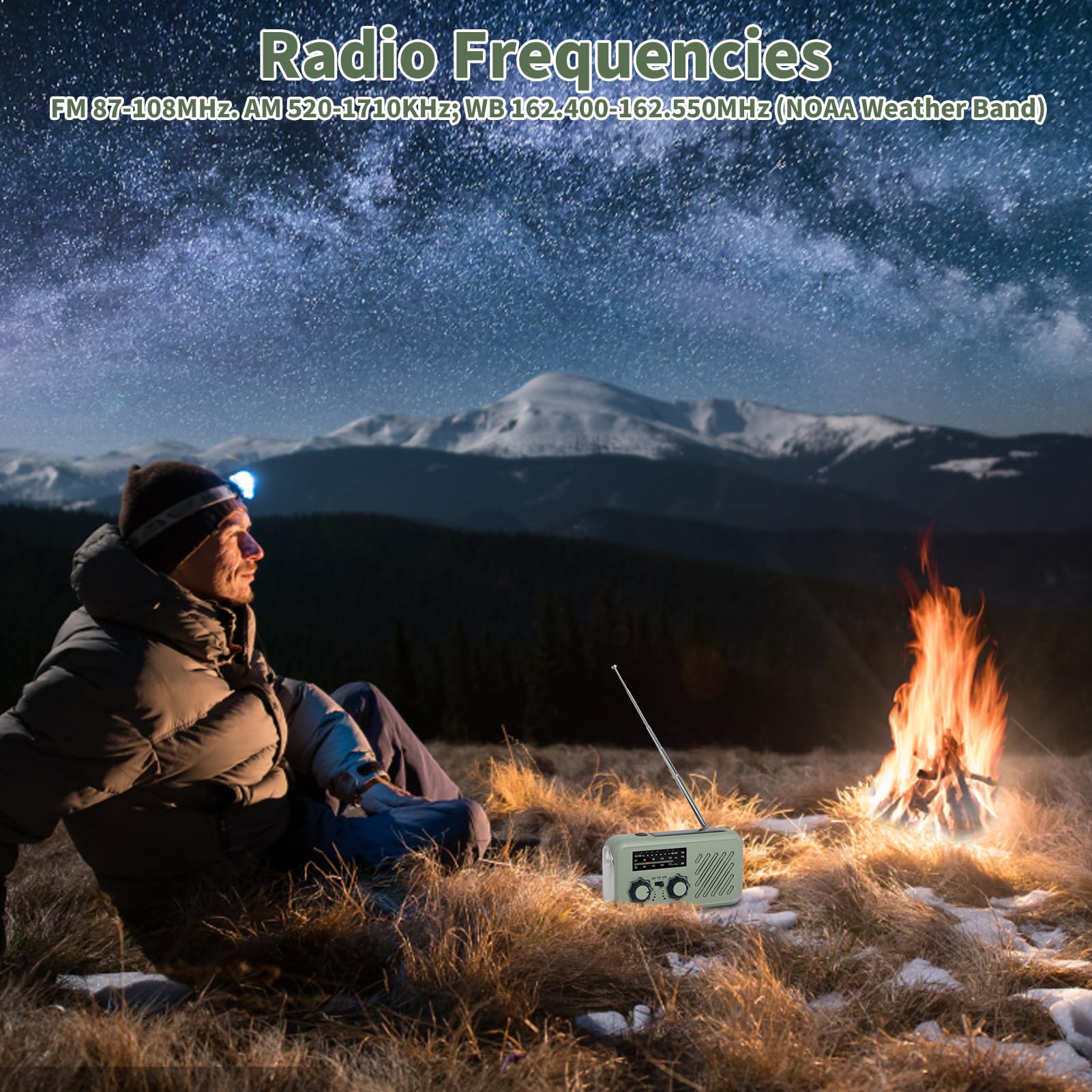 Radio Solaire d'Urgence à Manivelle Auto-alimentée avec Lampe de Poche LED, Alarme SOS, AM/FM, Météo Wind Up, Charge Smartphone USB