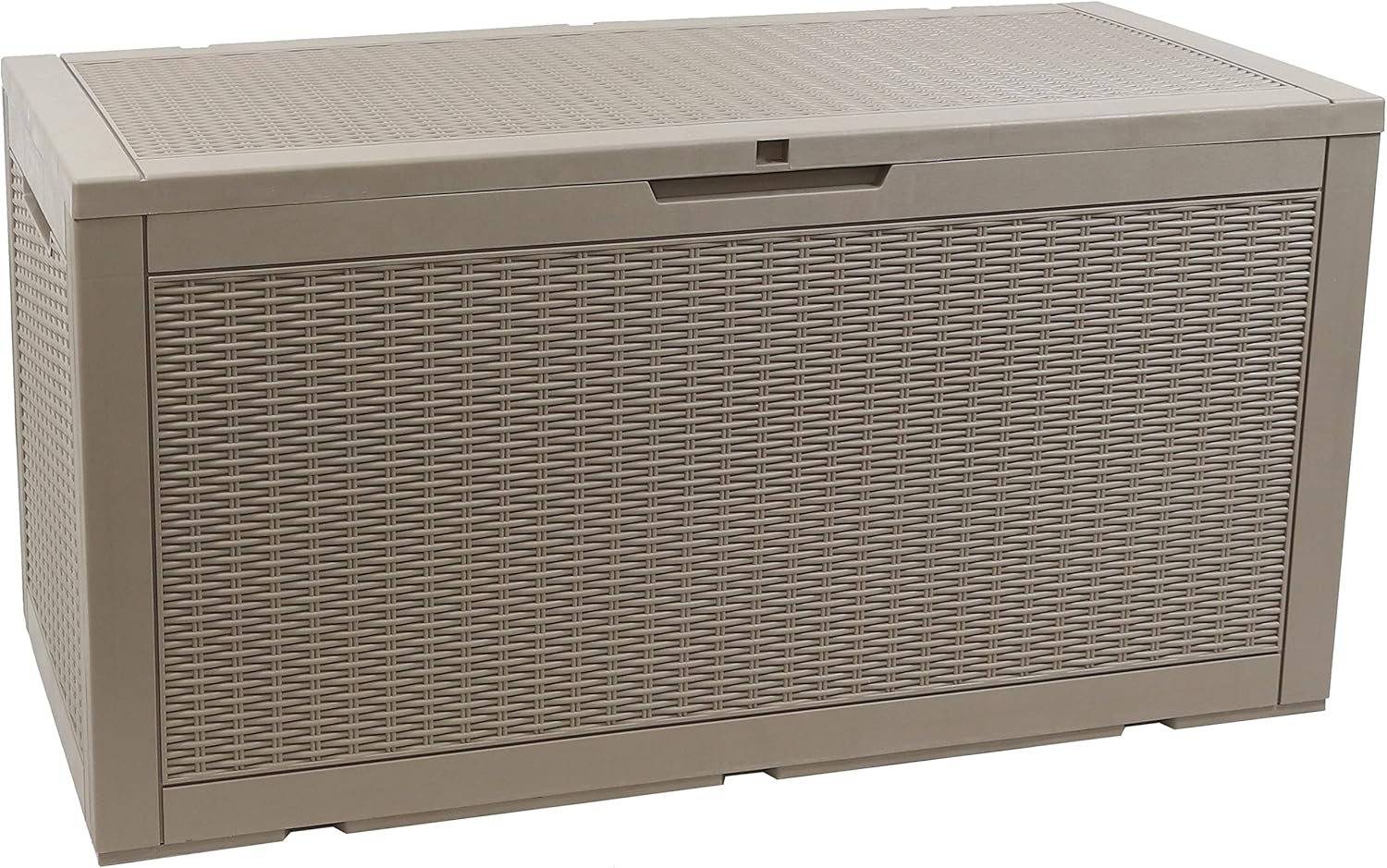 Buy Sunnydaze Faux Rattan Outdoor Lockable Deck Storage Box with Side