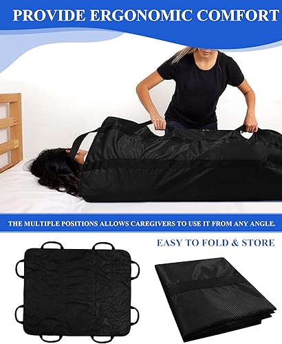 Miniatura 5 de SPRING SEAON Almohadilla de cama de posicionamiento con 8 asas reforzadas, hoja de transferencia lavable y reutilizable de 46.5 x 38.5 pulgadas para